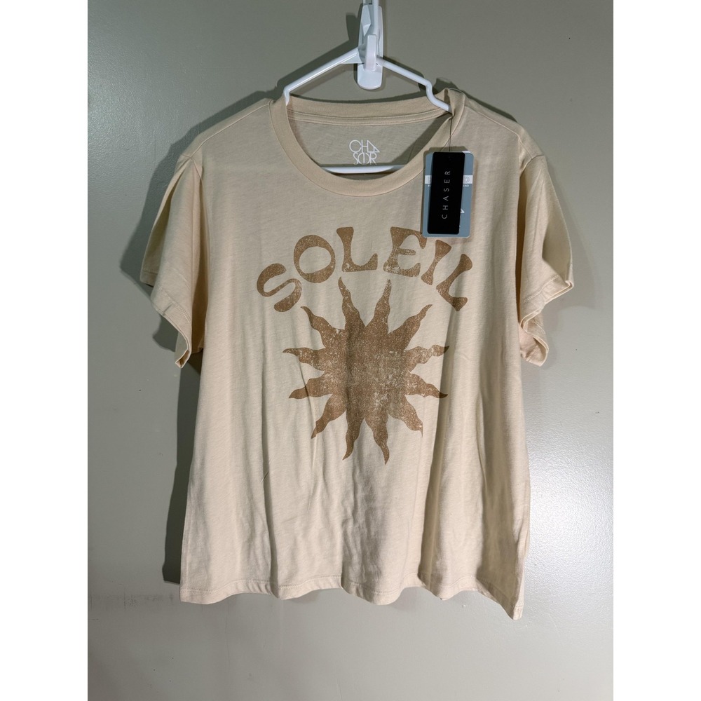Chaser Soleil Graphic Tee Warm Sand Sun Short Sleeve T-Shirt CW9735 L NEW
